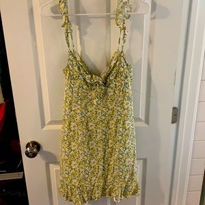 Lemon print mini dress with Ruffles